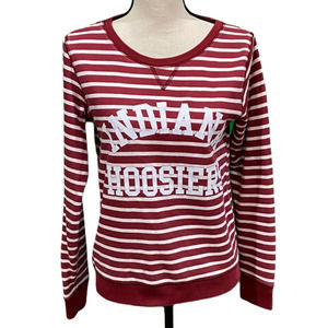 PINK red and white striped sweatshirt